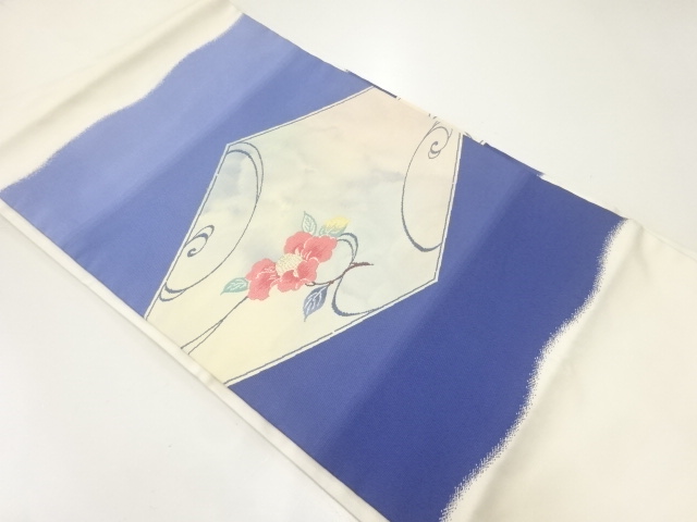 椿模様織出し名古屋帯